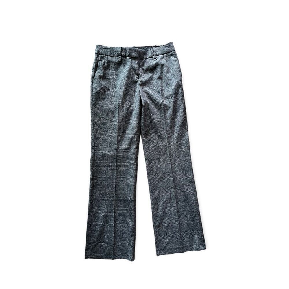 Womens Talbots Signature Flare Charcoal Gray Plaid Dress Pants - Sz 4